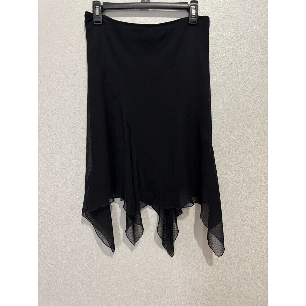 A. Beyer Vintage Y2K  Women Black Drape Goth Handkerchief Hem Skirt Medium USA